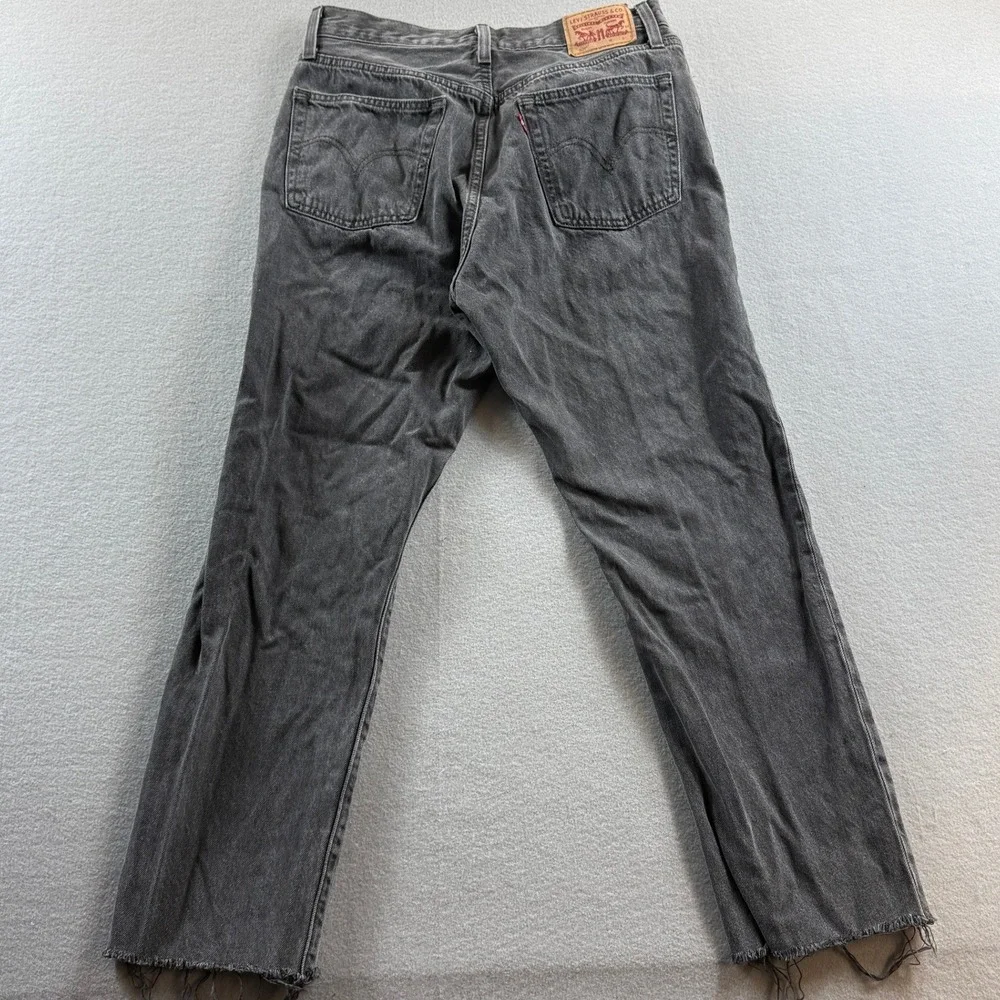 Levi Strauss & Co 501 Jeans Men 34 Grey Raw Hem Straight Leg 29x25